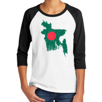 Bangladesh Map Flag Drawing Line Art Youth 3/4 Sleeve | Artistshot