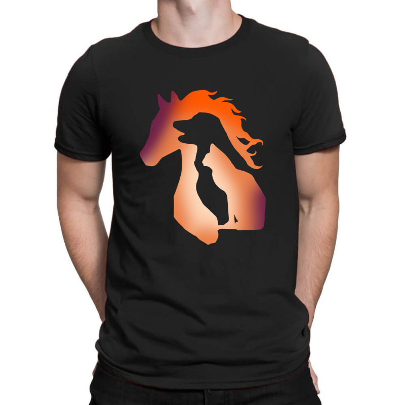 Dog Cat And Horse Silhouette Graphic T Shirt T-shirt | Artistshot