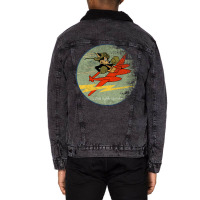 428th Fighter Squadron Vintage Wwii Patch Vintage Distressed Design Unisex Sherpa-lined Denim Jacket | Artistshot