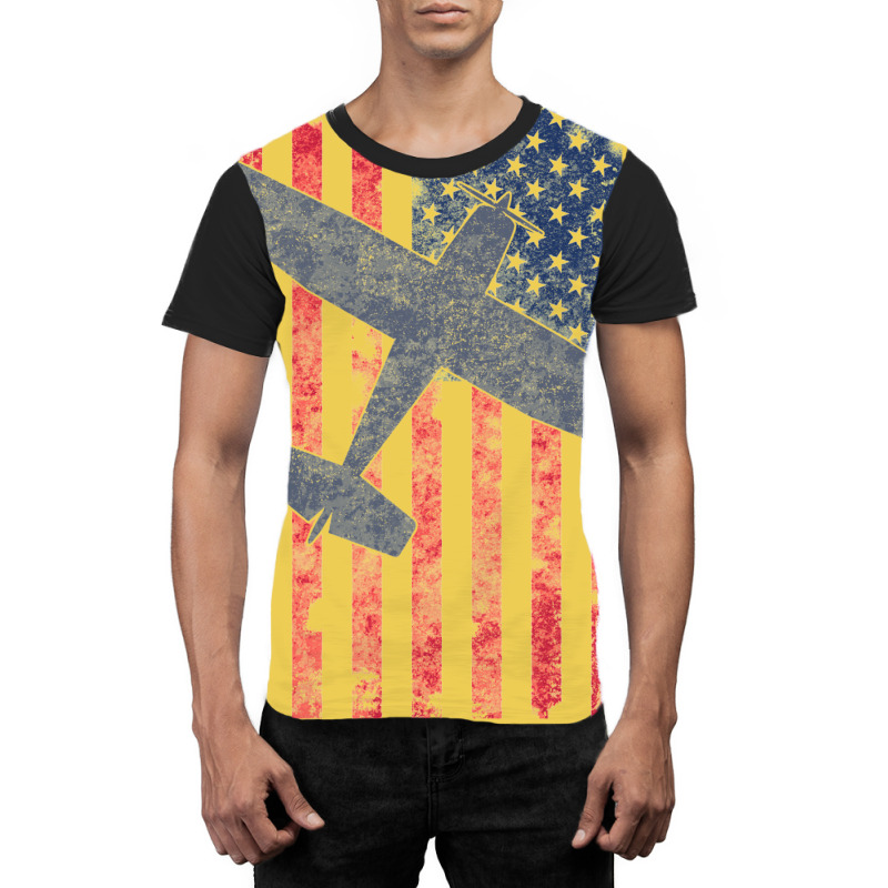 American Pilots Series  Skyhawk & Old Glory Graphic T-shirt by ghanimshorgok | Artistshot