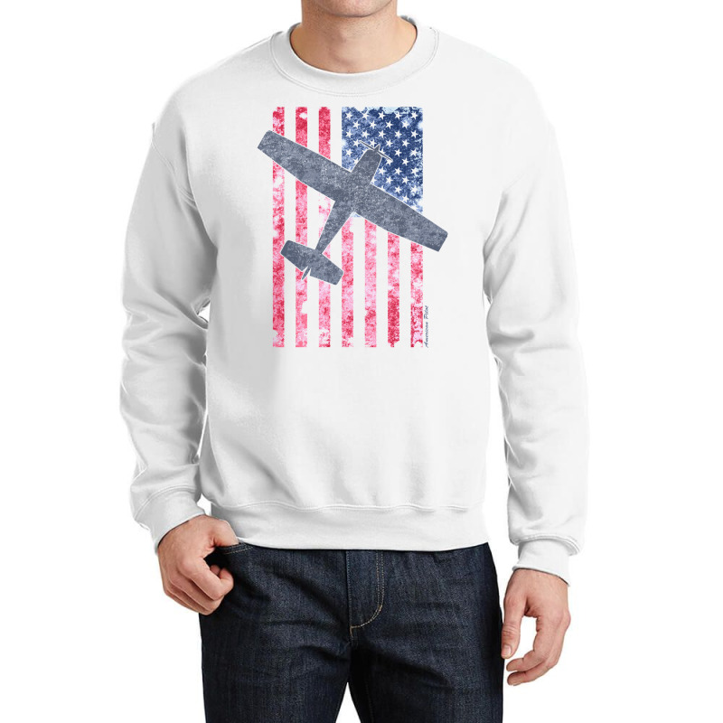 American Pilots Series  Skyhawk & Old Glory Crewneck Sweatshirt by ghanimshorgok | Artistshot