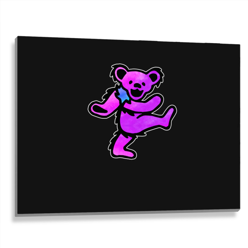 Pink Grateful Dancing Hippie Classic Rock Dead Bear Metal Print Horizontal | Artistshot