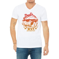 Dad's Taxi   Redyellow Gradient V-neck Tee | Artistshot