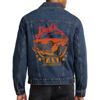 Dad's Taxi   Redyellow Gradient Men Denim Jacket | Artistshot