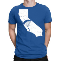 California Skydiving Parachute Silhouette Skydiver Vintage Design T-shirt | Artistshot