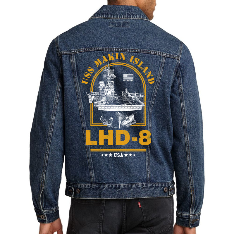 Lhd 8 Uss Makin Island Men Denim Jacket by huchakmiezisi | Artistshot