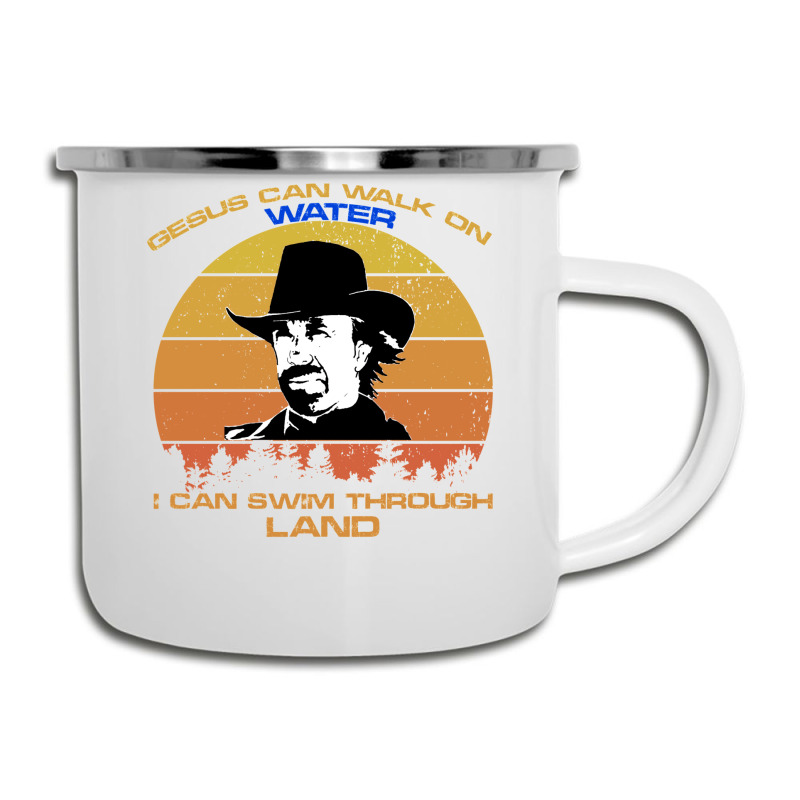 Chuck Norris  Walker Texas Ranger Funny T Shirt  Gesus Can Walk On Wat Camper Cup | Artistshot