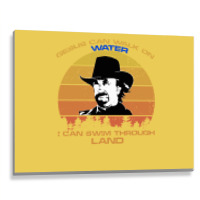 Chuck Norris  Walker Texas Ranger Funny T Shirt  Gesus Can Walk On Wat Metal Print Horizontal | Artistshot