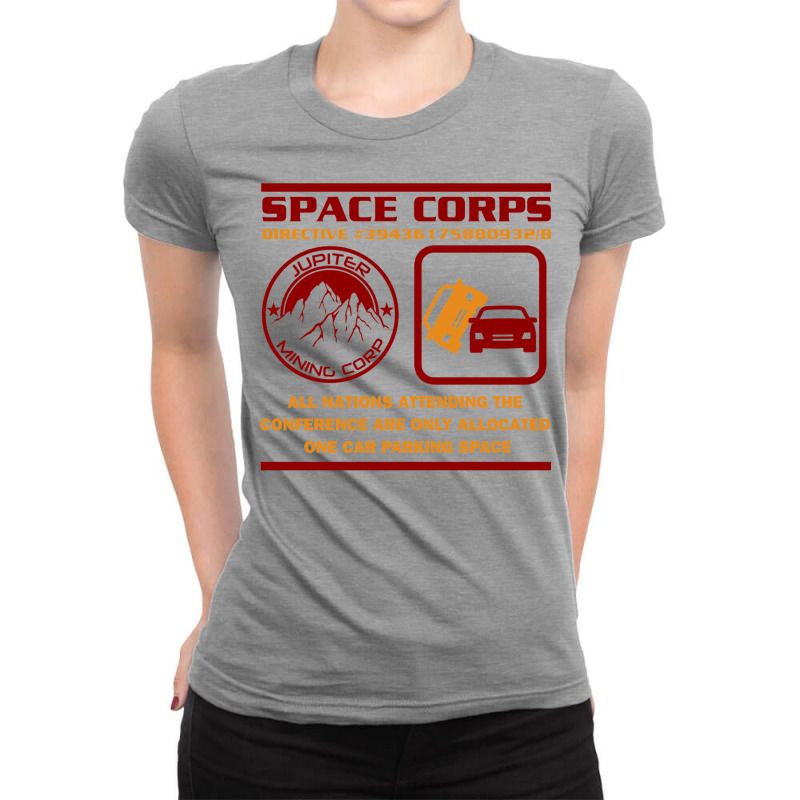 Jmc Space Corps Directive 39436175880932b Parking Space Ladies Fitted T-Shirt by legohtashyap | Artistshot