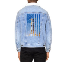 Apollo 11 Saturn V Liftoff 50th Anniversary Vintage Flag Unisex Sherpa-lined Denim Jacket | Artistshot