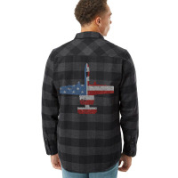 A 10 Warthog Airplane American Flag Design Flannel Shirt | Artistshot