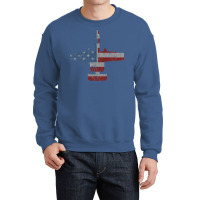 A 10 Warthog Airplane American Flag Design Crewneck Sweatshirt | Artistshot