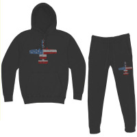 A 10 Warthog Airplane American Flag Design Hoodie & Jogger Set | Artistshot