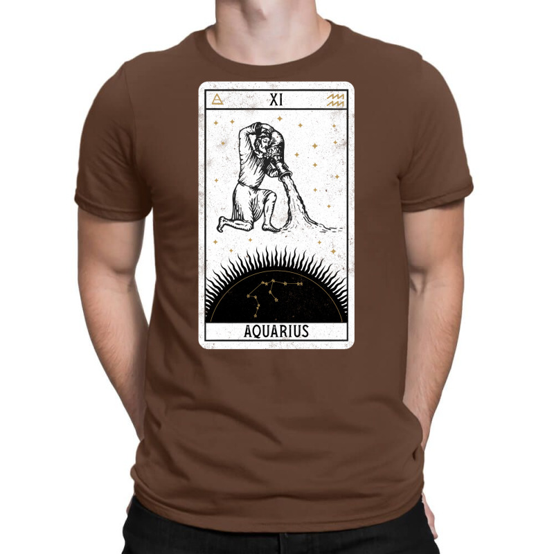 Aquarius Distressed Goth Tarot Zodiac Sign T-Shirt by ghanimshorgok | Artistshot