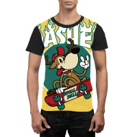 Dasher   Skateboarding Reindeer   Funny Xmas Cartoon Graphic T-shirt | Artistshot