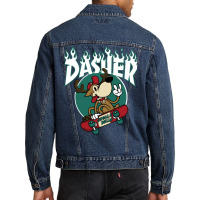 Dasher   Skateboarding Reindeer   Funny Xmas Cartoon Men Denim Jacket | Artistshot