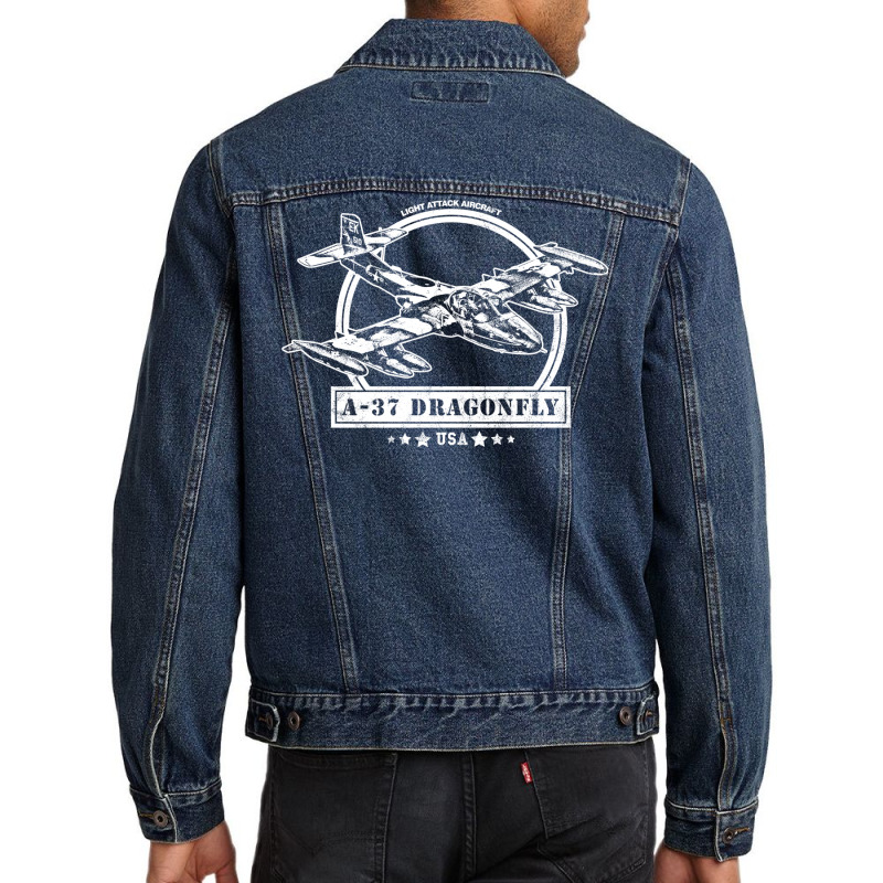 A 37 Dragonfly Aircraft Men Denim Jacket by ruprairosittp | Artistshot