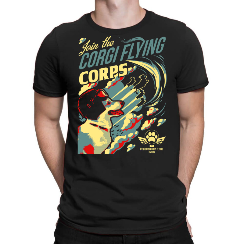 Join The Corgi Flying Corps T-Shirt by legohtashyap | Artistshot