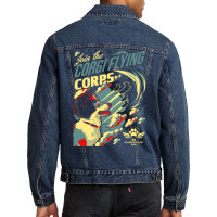 Join The Corgi Flying Corps Men Denim Jacket | Artistshot