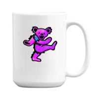 Pink Grateful Dancing Hippie Classic Rock Dead Bear 15 Oz Coffee Mug | Artistshot