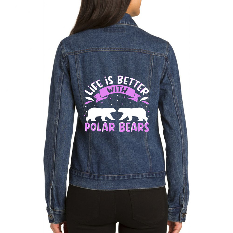 Polar Bear Quote Cool Polar Bears Apparel For Women Girls 6 Ladies Denim Jacket by SCOTTALLENZ | Artistshot