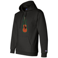 Mahogany Concert Acoustic Guitar Flowering Vines Champion Hoodie | Artistshot