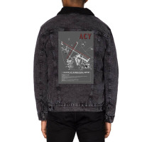 Acy Atlantic City International Airport Diagram Art Unisex Sherpa-lined Denim Jacket | Artistshot