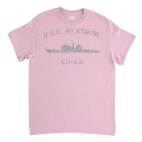 Cg 69 Uss Vicksburg Us Navy Guided Missile Cruiser Profile Vintage Classic T-shirt | Artistshot