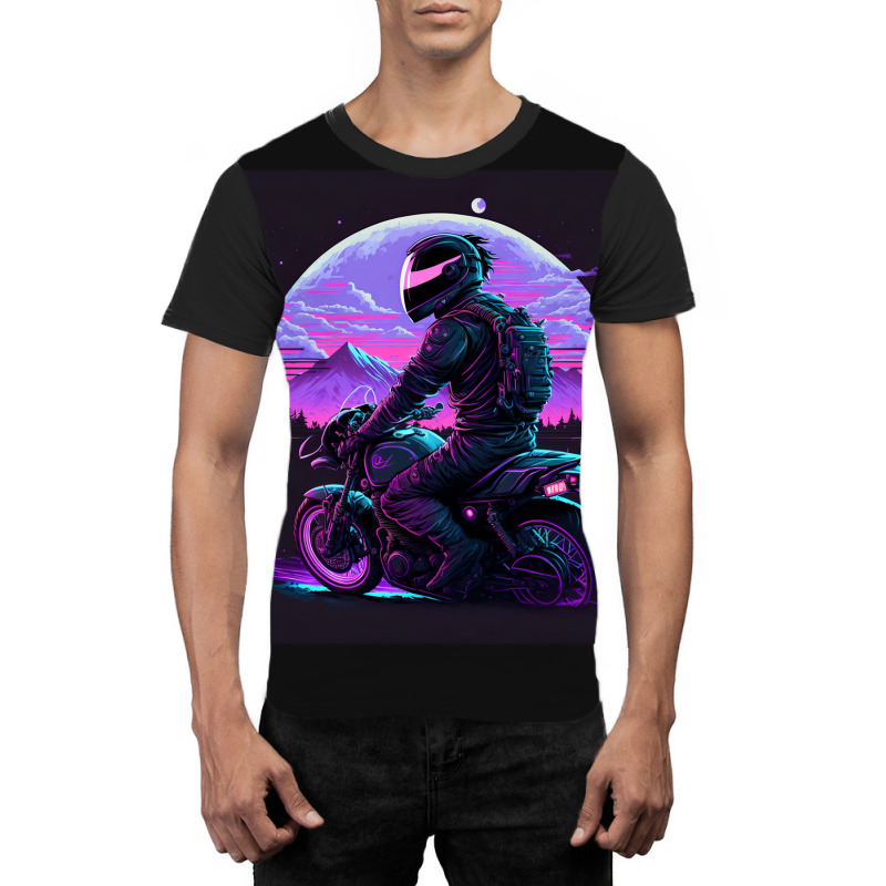 Motorcycle Retro Synthwave Graphic T-shirt by Agus Creative | Artistshot