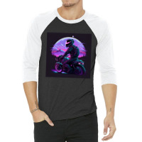 Motorcycle Retro Synthwave 3/4 Sleeve Shirt | Artistshot