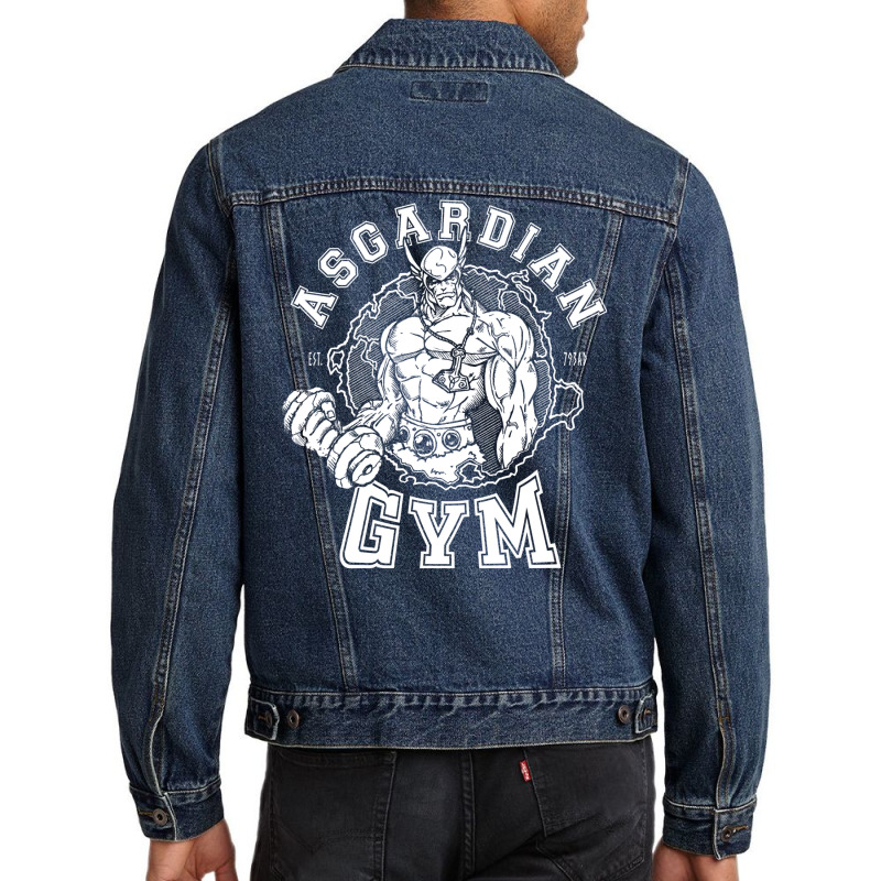 Asgardian Gym   Viking Norse God Gym Men Denim Jacket by ghanimshorgok | Artistshot