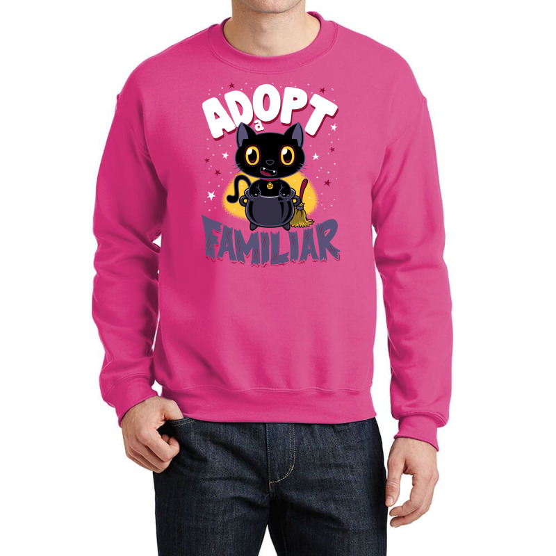 Adopt A Familiar   Creepy Cute Cartoon Witches Cat   Kawaii Kitten Crewneck Sweatshirt by ruprairosittp | Artistshot