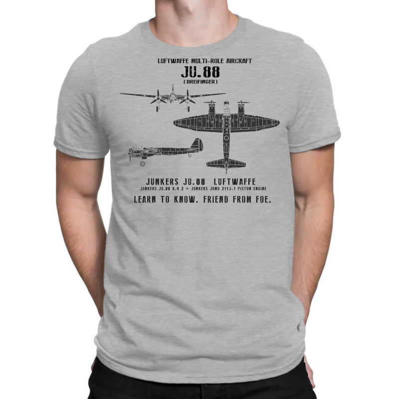 Junkers Ju.88 Dreifinger Wwii Aircraft Recognition Slide T-Shirt by legohtashyap | Artistshot