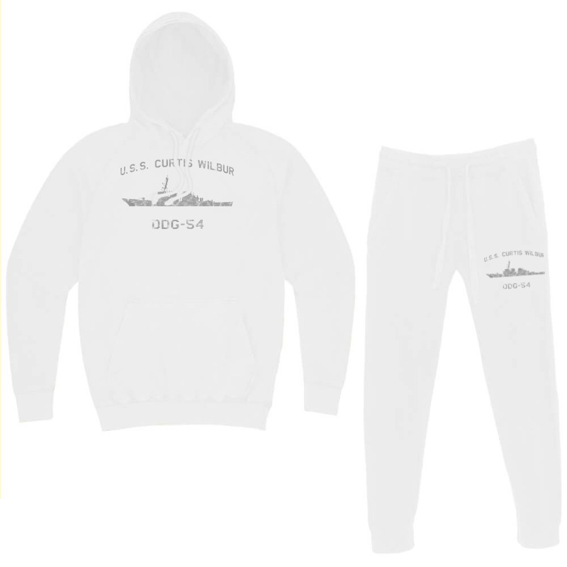 Ddg 54 Uss Curtis Wilbur Us Navy Guided Missile Destroyer Profile Vint Hoodie & Jogger Set | Artistshot