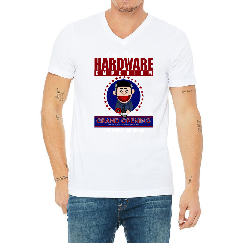 Ashy Slashy's Hardware Emporium V-Neck Tee by ghanimshorgok | Artistshot