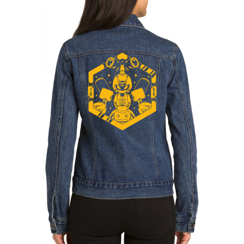 Kabuto Type Robot Ladies Denim Jacket by legohtashyap | Artistshot