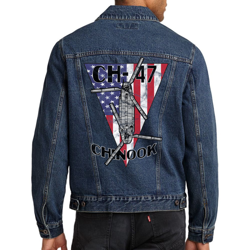 Ch 47 Chinook Transport Army Helicopter Patriotic Vintage Men Denim Jacket by miyhaexaltoc | Artistshot