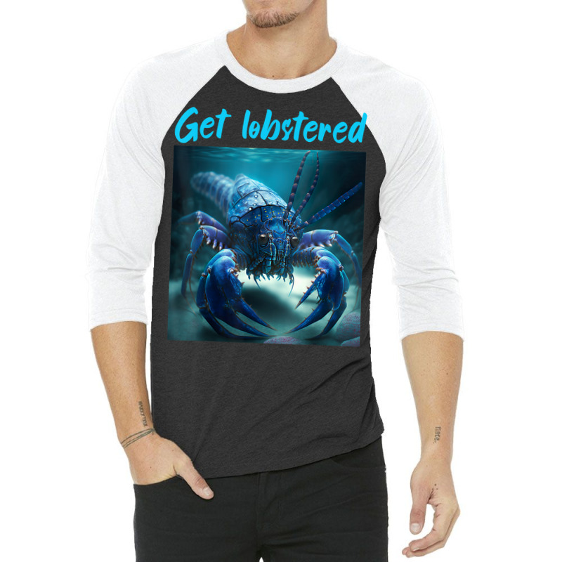 Funny Jumpscare Lobster Meme Blue Crustacean T Shirt 3/4 Sleeve Shirt | Artistshot