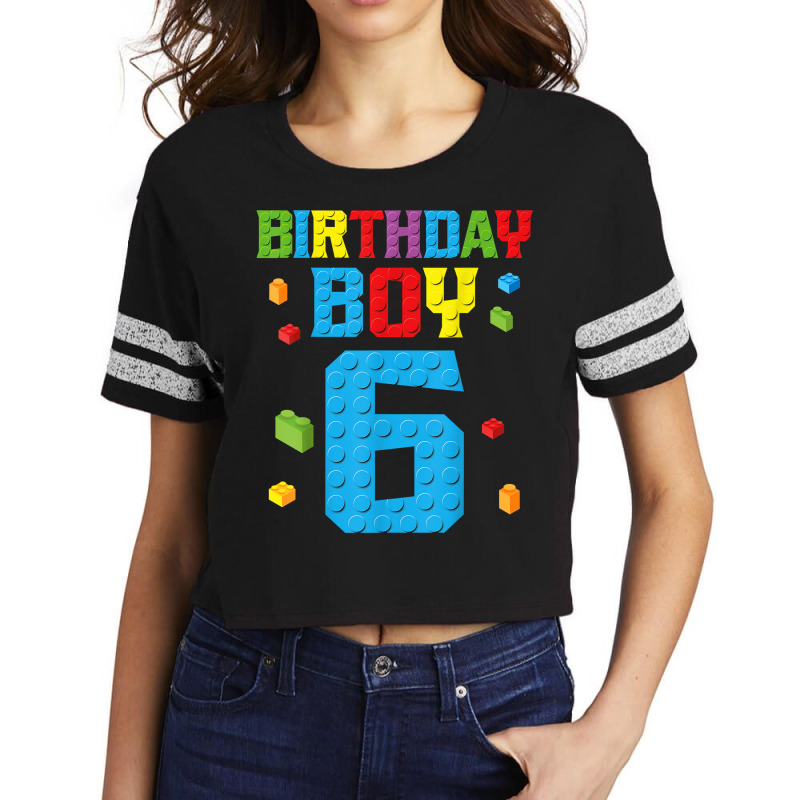 Master Builder 6th Birthday Boy 6 Six Year Building Bricks T Shirt Scorecard Crop Tee by vietnammmm | Artistshot