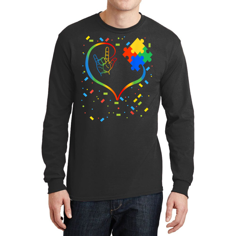 Autism Awareness Special Ed Teacher Asl Sign Language Long Sleeve Shirts by tamkyfashions | Artistshot