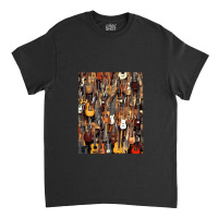 Electric Acoustic Guitar Display Paul Guitar Collage Store Shop Blues  Classic T-shirt | Artistshot