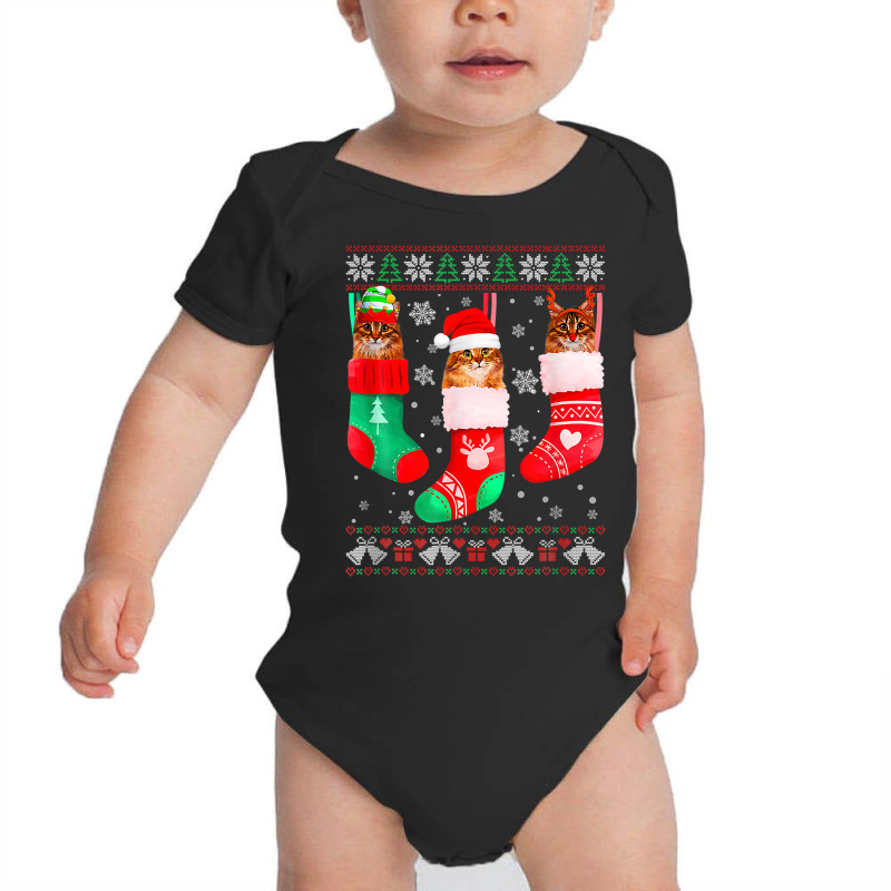 Funny Ugly Christmas Siberian Cat Lovers Cat Owner T Shirt Baby Bodysuit by latodorjnb | Artistshot