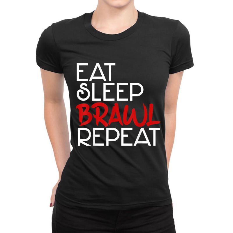 Eat Sleep Brawl Repeat Gamer Gamer Game Kinder Star T Shirt Ladies Fitted T-Shirt by wafaha | Artistshot