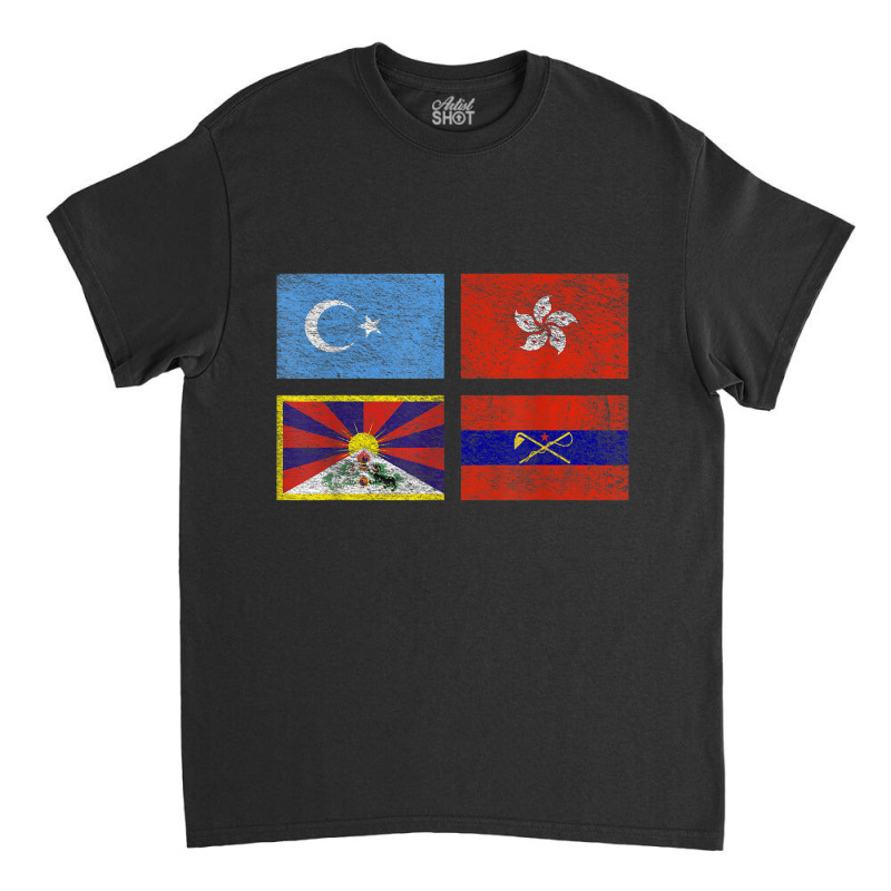 Free Tibet Uyghurs Hong Kong Inner Mongolia China Flag T Shirt Classic T-shirt by wafaha | Artistshot