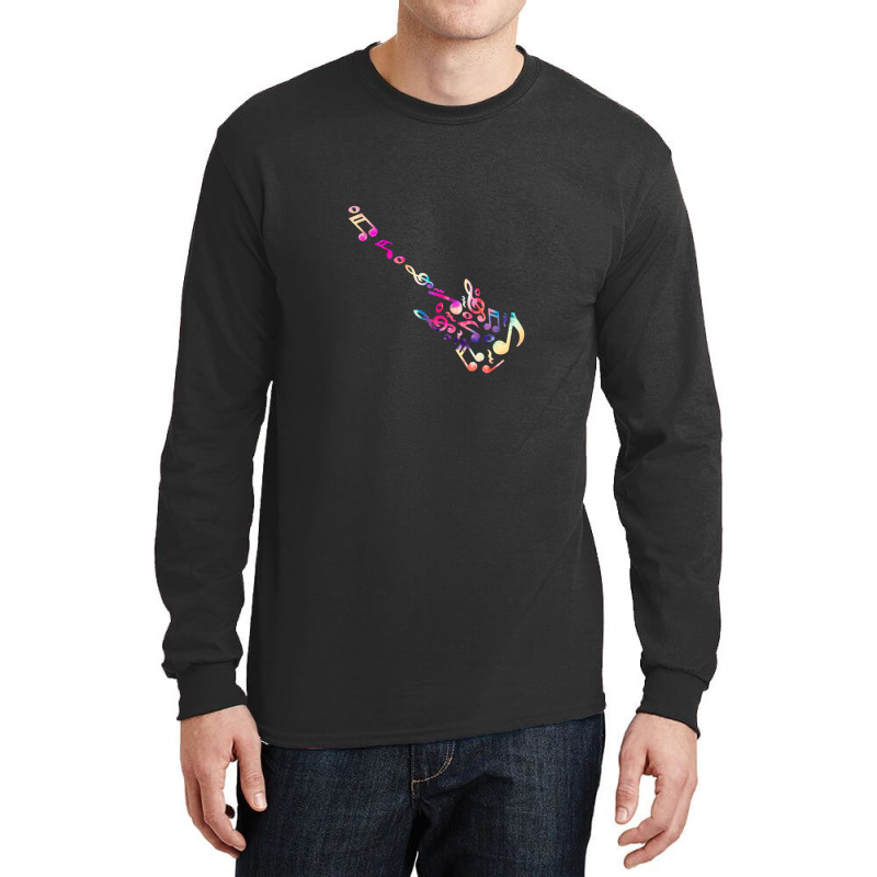 Music Note Guitar Long Sleeve Shirts by AaronHalverson | Artistshot