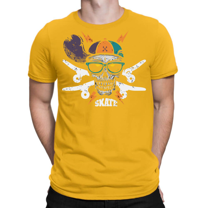 Skateboarding Skull T-shirt | Artistshot