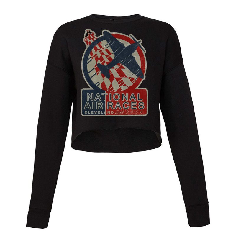 National Air Races Vintage Airplane Racing Design Cropped Sweater by melinnstta6 | Artistshot