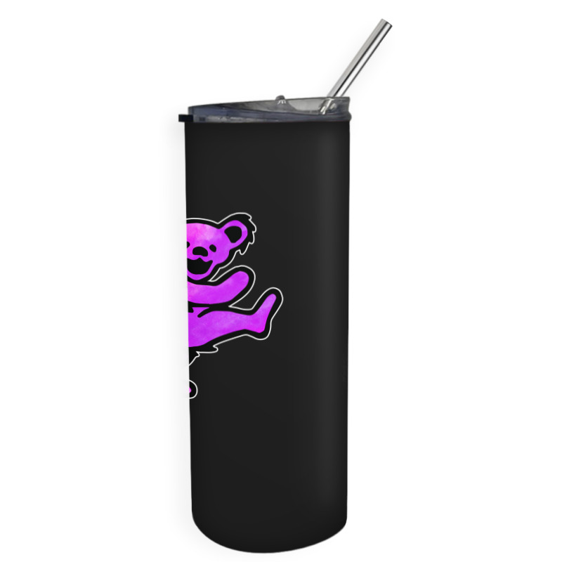 Pink Grateful Dancing Hippie Classic Rock Dead Bear Skinny Tumbler | Artistshot