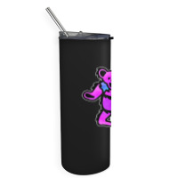 Pink Grateful Dancing Hippie Classic Rock Dead Bear Skinny Tumbler | Artistshot