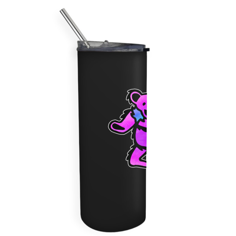 Pink Grateful Dancing Hippie Classic Rock Dead Bear Skinny Tumbler | Artistshot